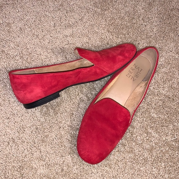 Women’s Naturalizer Red Leather Loafers Shoes